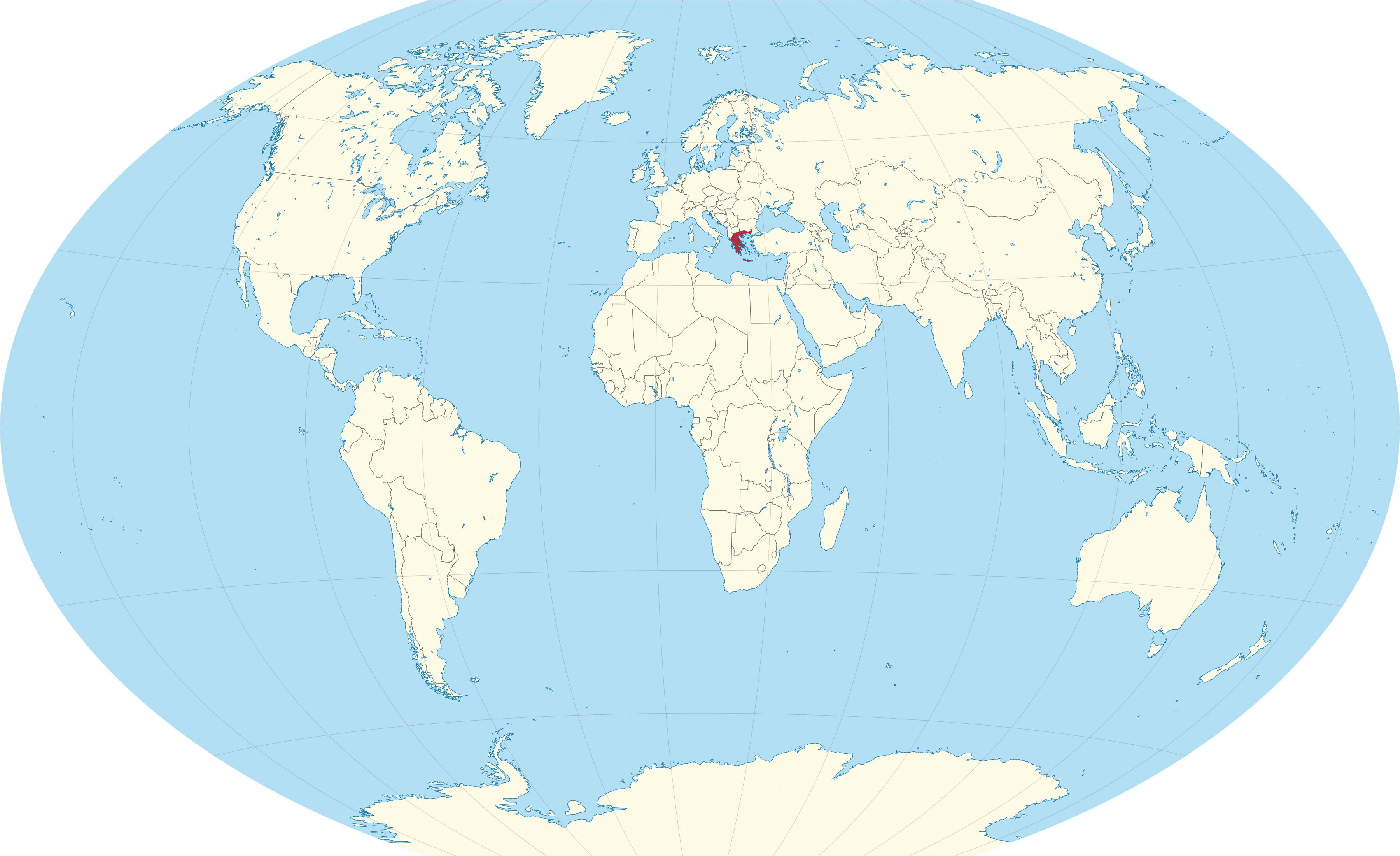 Map Of World Greece Greece On World Map 