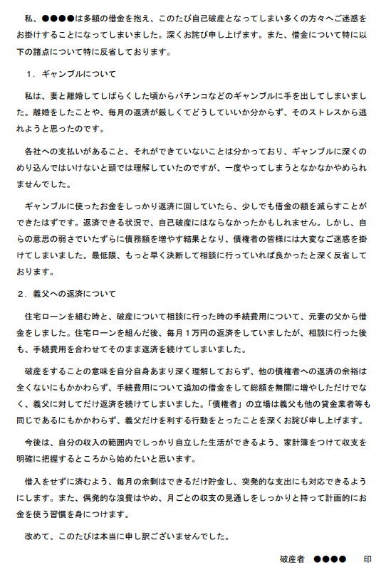 反省文書き方社会人 テンプレ