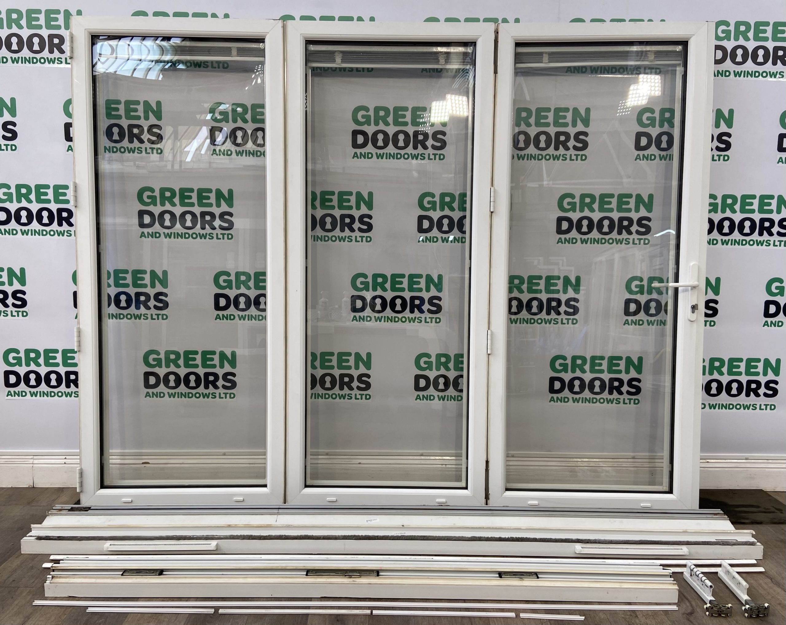 Upvc Bifold Doors White External Folding Sliding Pvcu Blinds Double