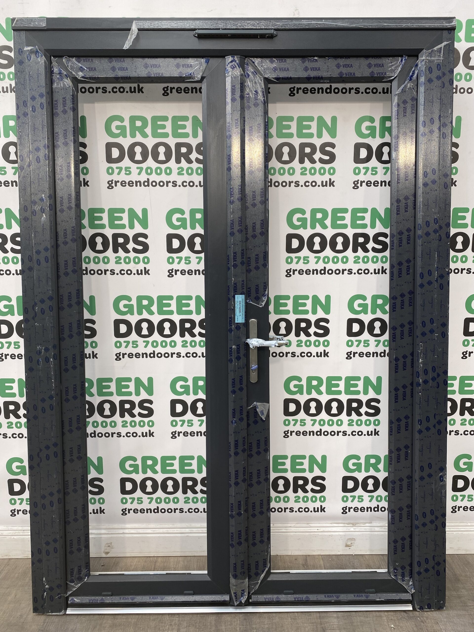 UPVC FRENCH DOORS PVC DOOR GREY ANTHRACITE WOODGRAIN EXTERIOR EXTERNAL VEKA Green doors