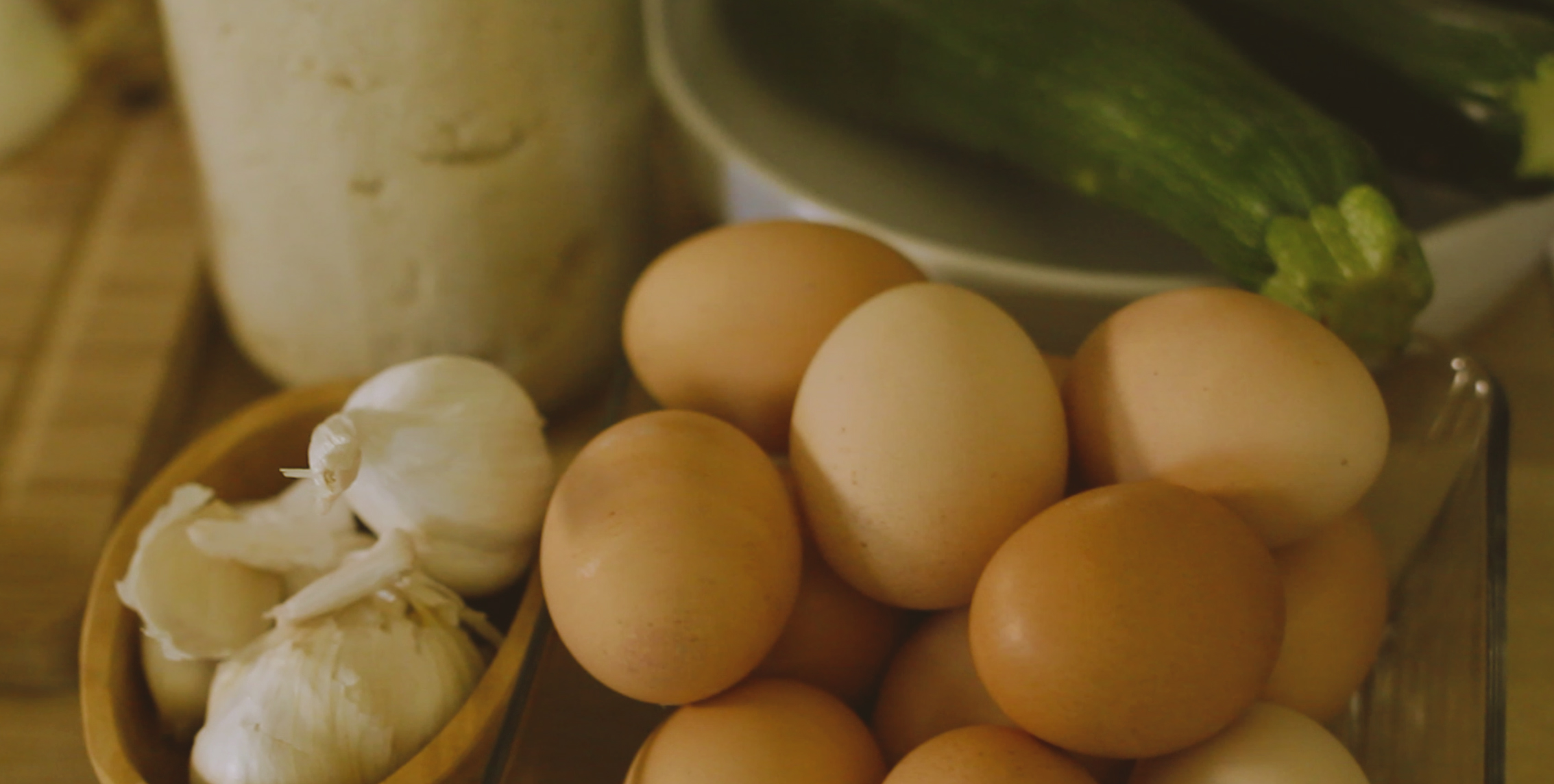 Eggs, Zucchini and Garlic