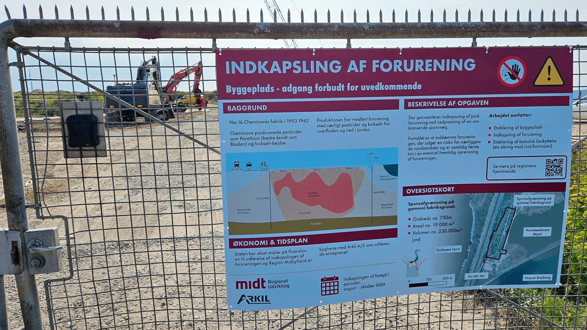 Forurening på Cheminovas gamle fabriksgrund bliver nu indkapslet