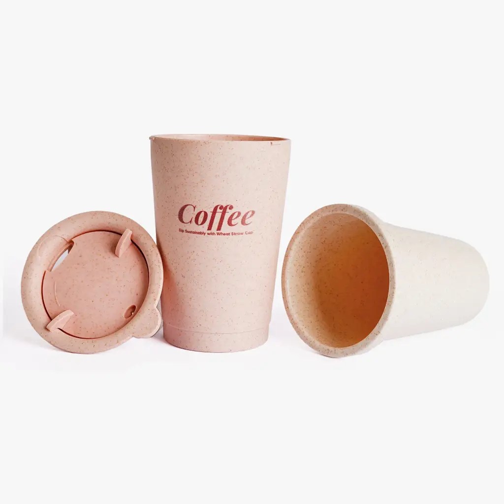 wheat straw coffee cup with lids
