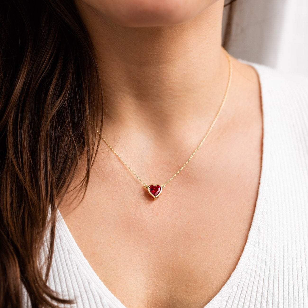 July birthstone necklaces ruby heart