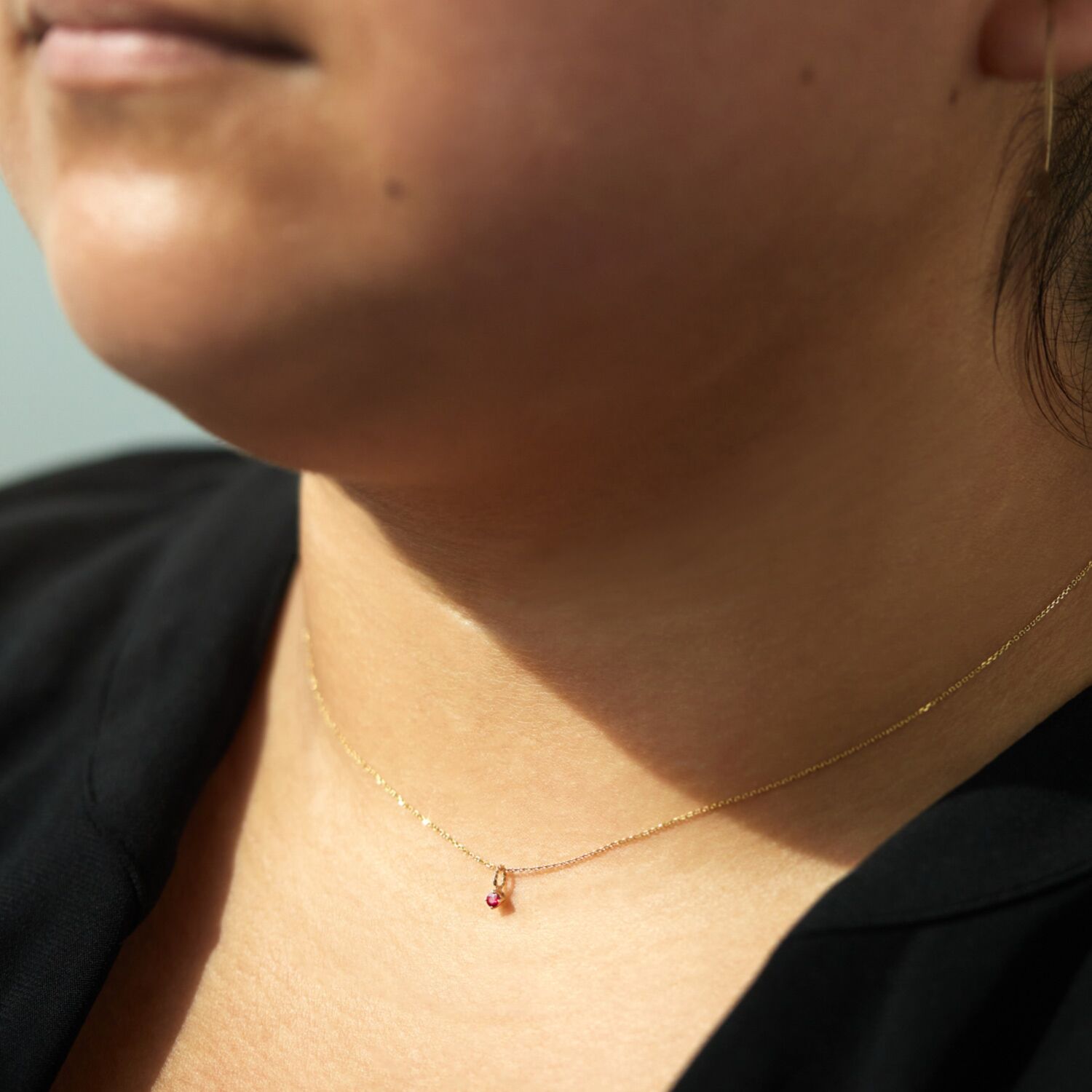 July birthstone necklaces ruby raindrop