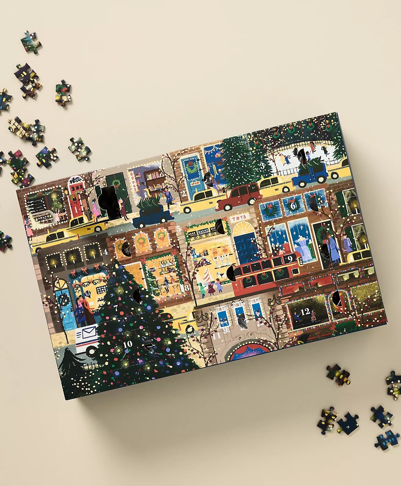 winter scene advent puzzle calendar