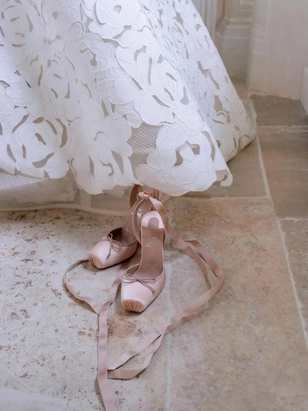 pink Christian Louboutin Ballerina Pumps for wedding day