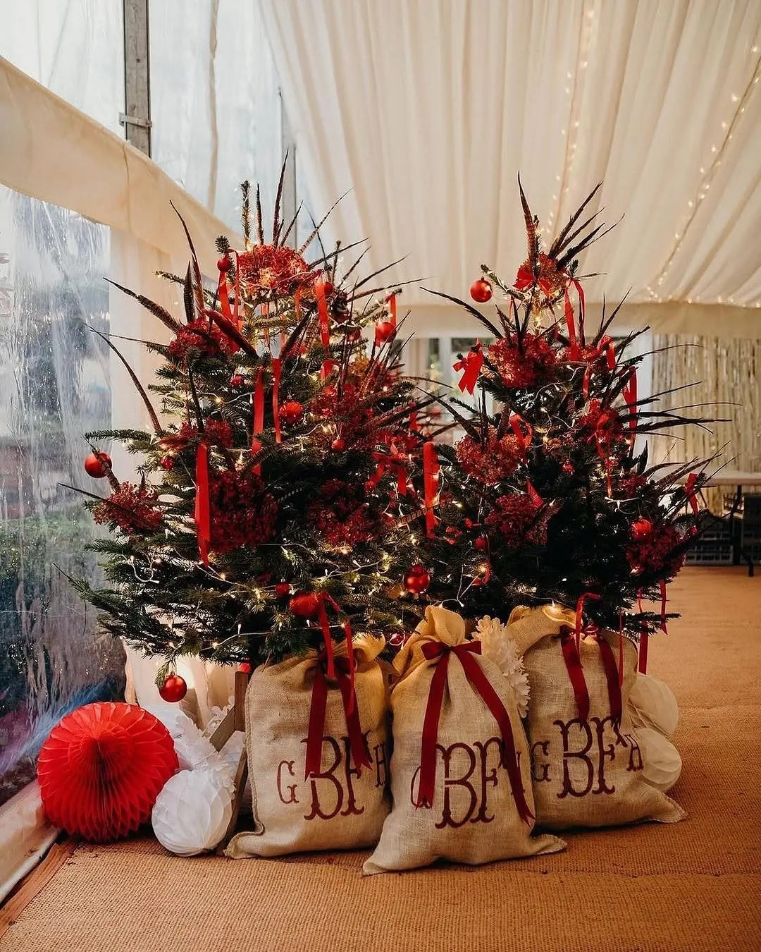 Festive Miniature Tree Display for a Cozy Christmas Celebration