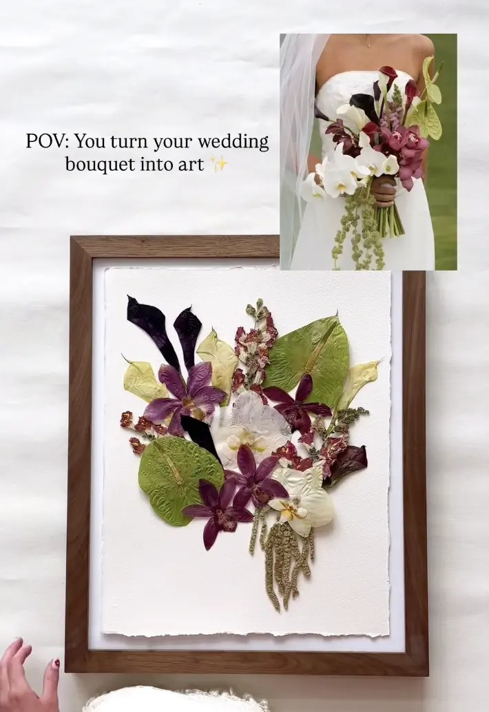pressed floral bouquet artwork