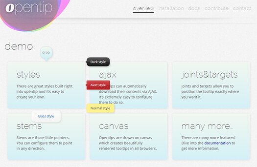 Free, Open Source JavaScript Tooltip Framework: Opentip | Greepit
