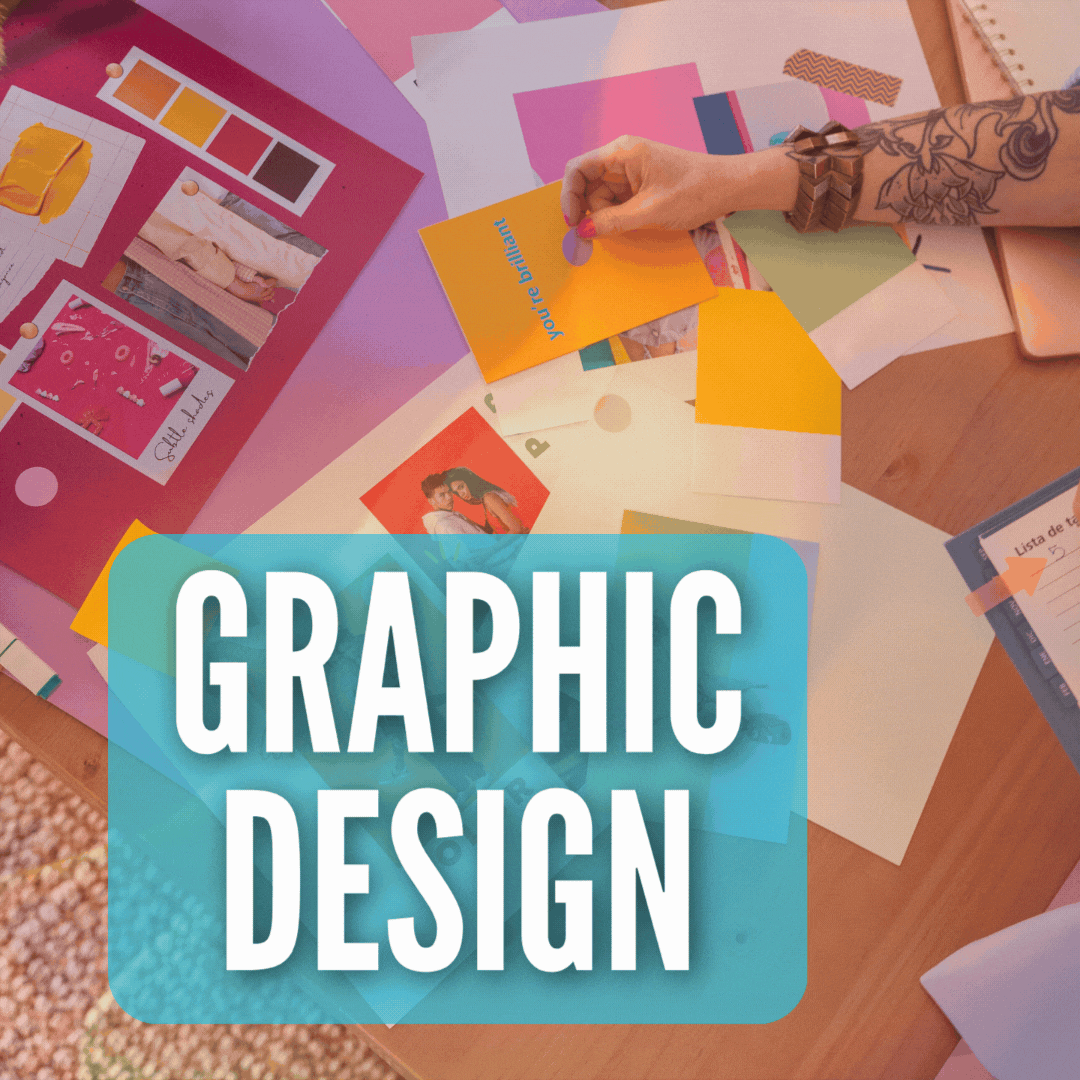 Creative graphic design services for branding, marketing materials, and digital content.
