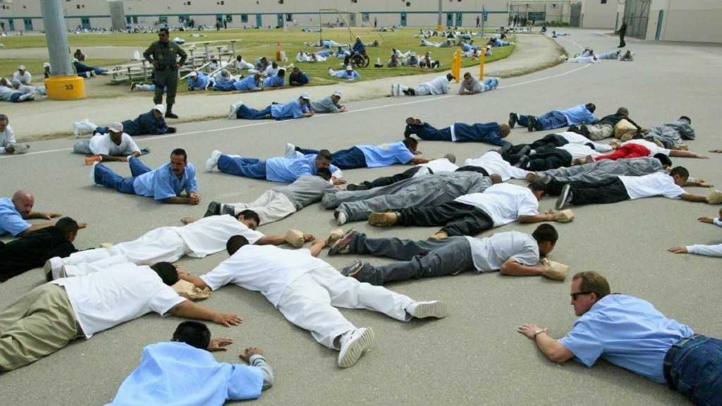 prison politics - facedown prone in the active yard during prison security alert
