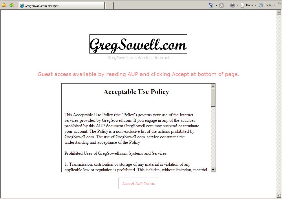 Mikrotik Hotspot Eula Redirect Greg Sowell Saves The World