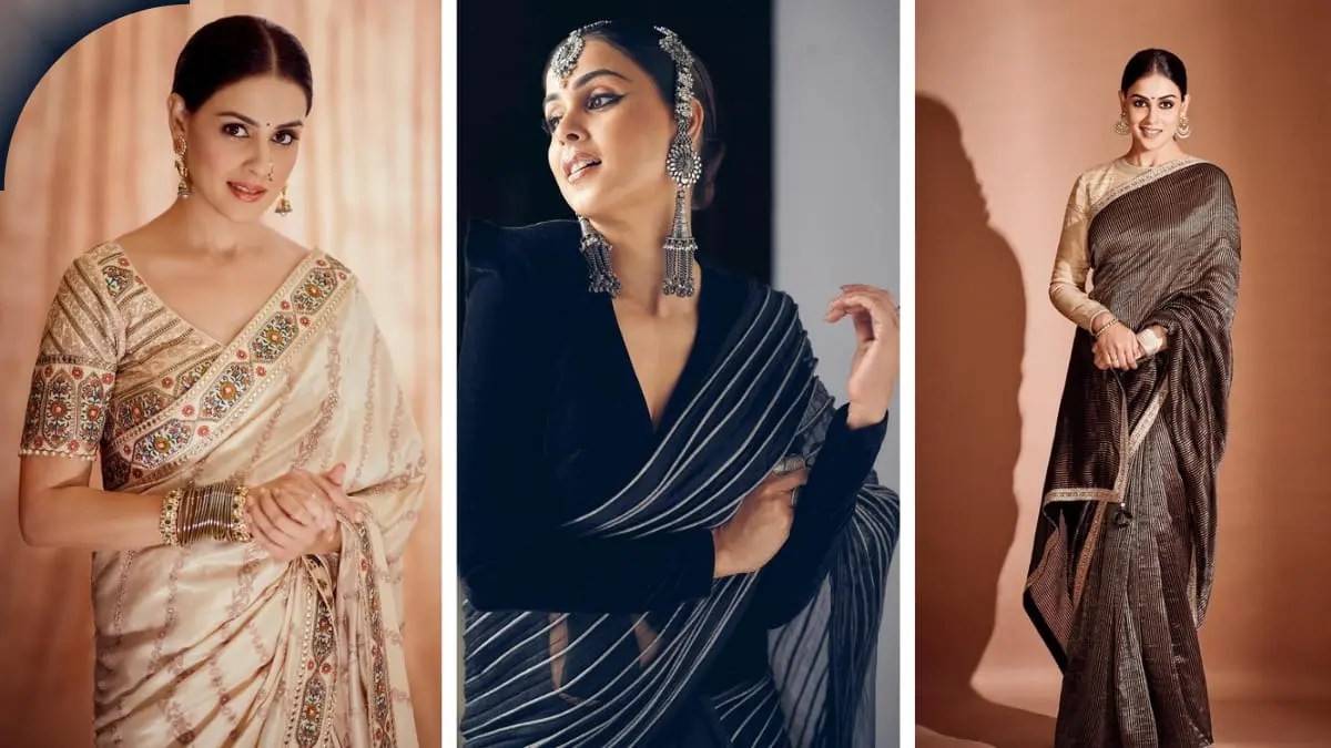 इस रक्षाबंधन जेनेलिया डिसूजा के डिजाइनर साड़ी कलेक्शन को देख करें लुक रीक्रिएट: Genelia D'souza Saree Looks