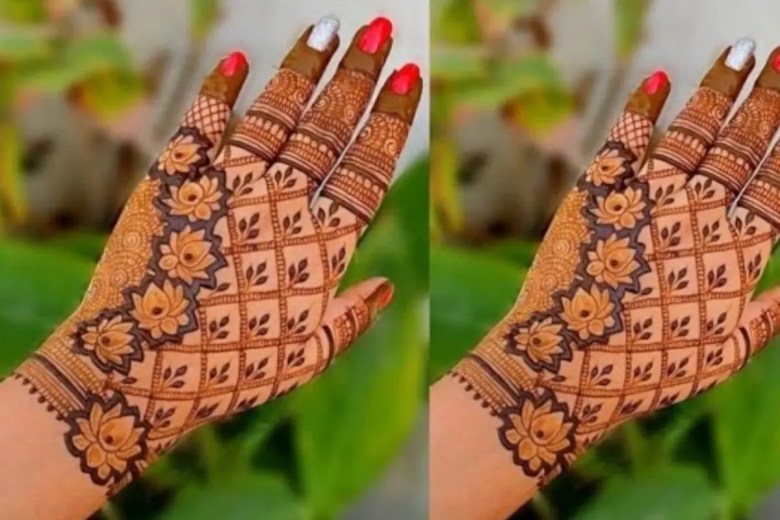 Check Pattern Mehendi Design