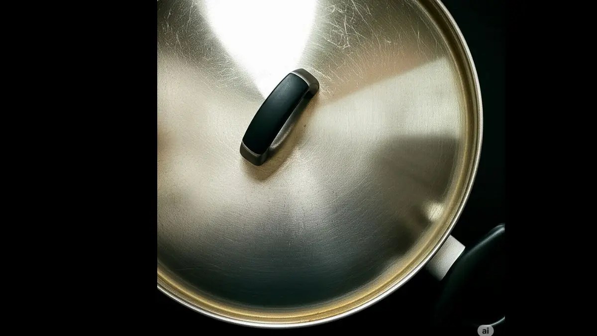 Covered pot sealed with dough edges, cooking the biryani on low heat to let flavors blend and rice finish steaming.