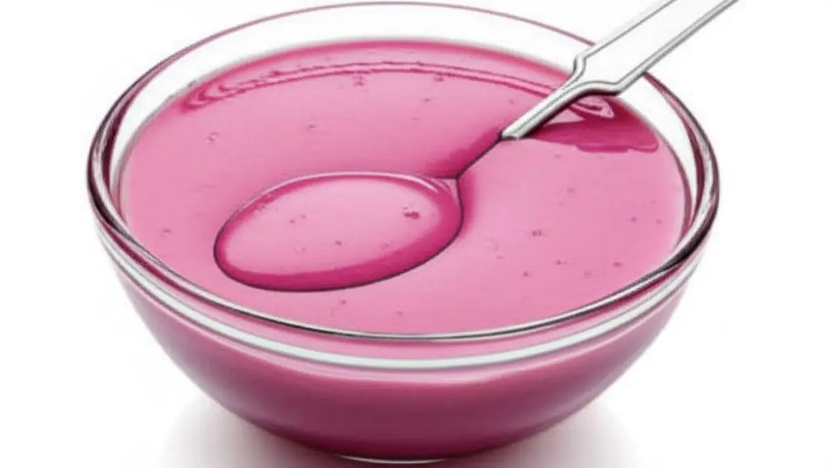 A small bowl with powdered sugar, milk, and vanilla essence being mixed into a smooth flowing glaze.