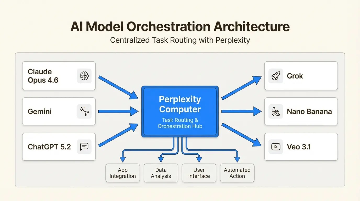 筆記型電腦螢幕顯示多模型 AI 自動化研究分析介面