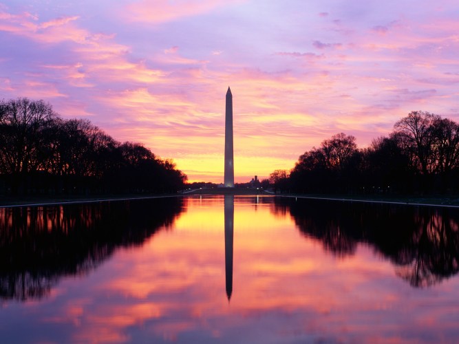 1997, Washington, DC, USA --- Reflecting Pool and the Washington Monument --- Image by © Joseph Sohm; Visions of America/CORBIS