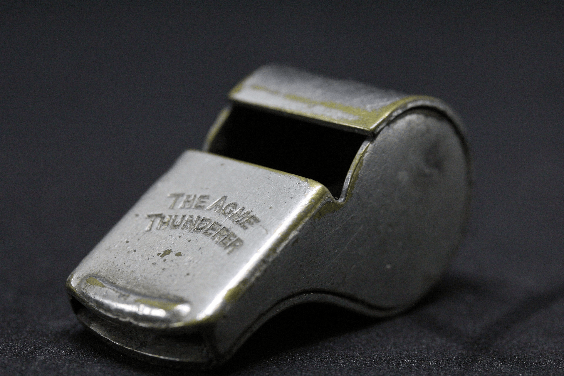 Fox 40 metal emergency whistle — reliable tool for sending the universal three loud blasts as the internationally recognized distress signal in wilderness survival and rescue situations.