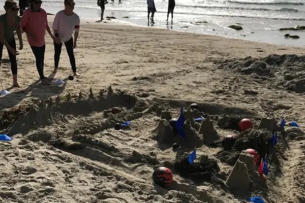 Sandcastle Wars team building in San Diego