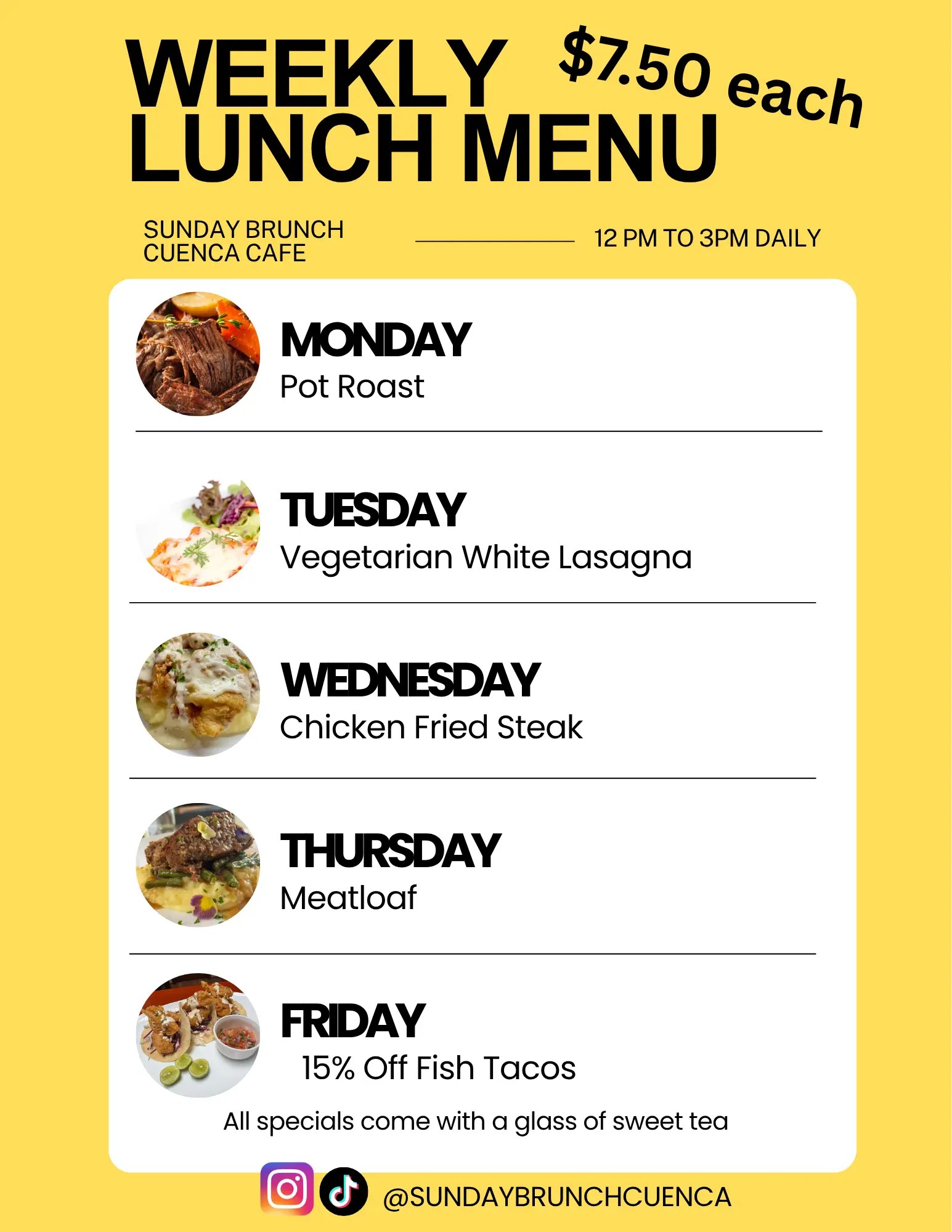 Weekly Lunch Menu