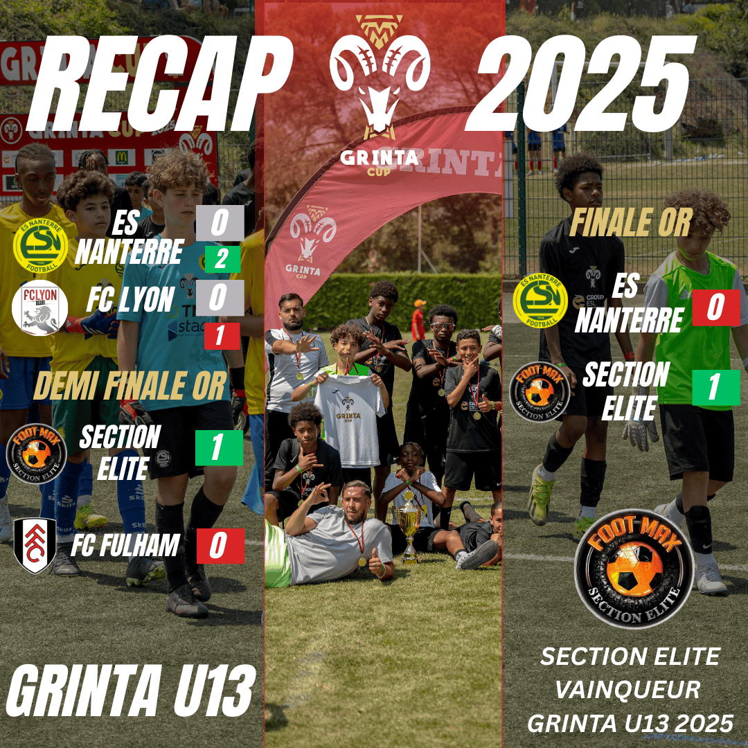 Récap et vainqueur GRINTA CUP U13 2025 : Section Elite