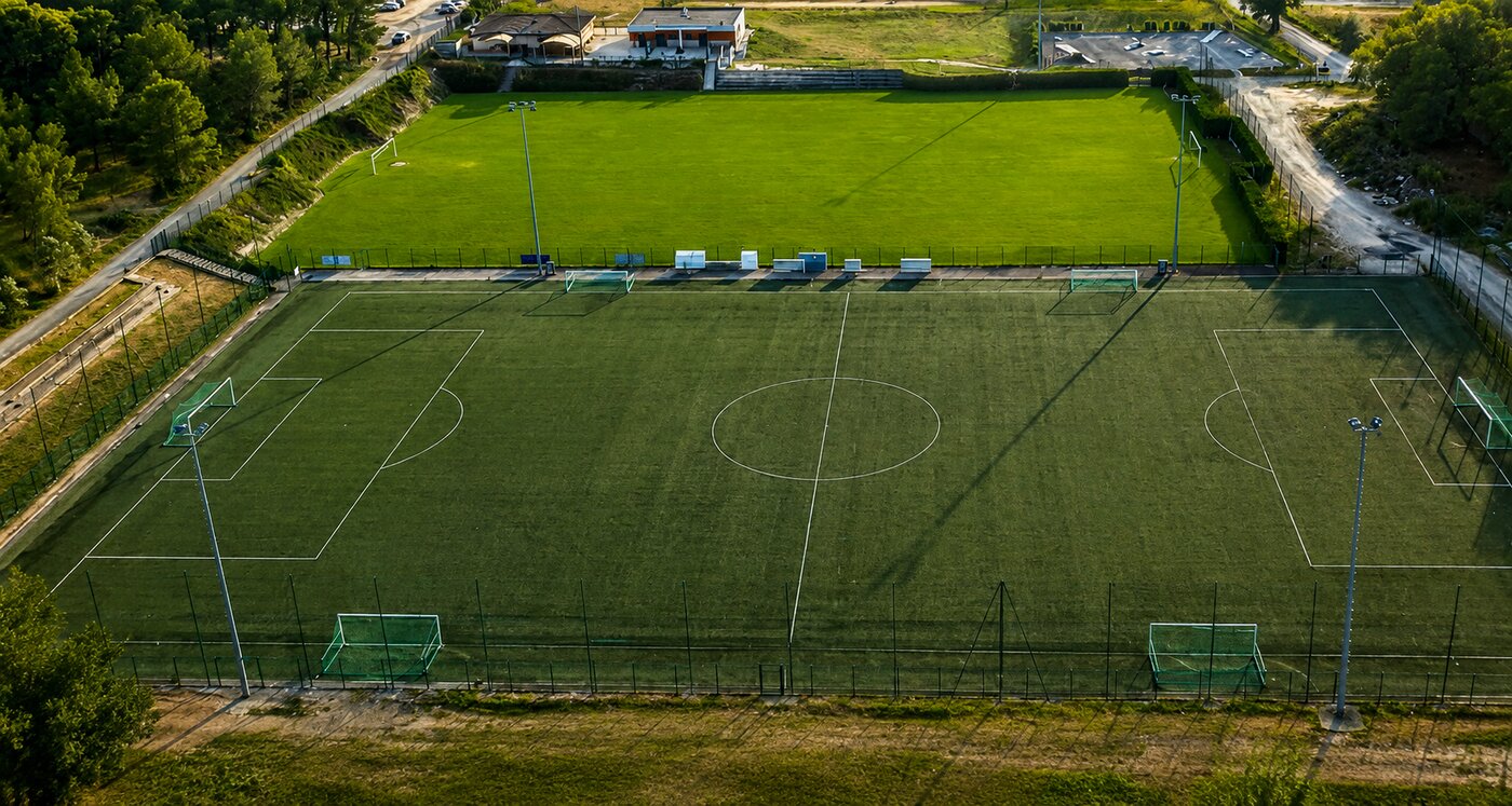Vue aérienne du complexe sportif de la GRINTA CUP