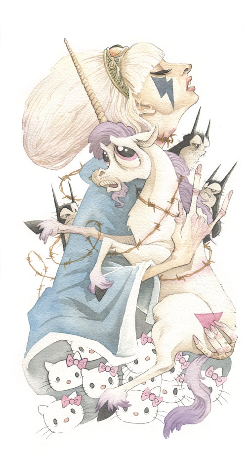 Lady Gaga gris grimly