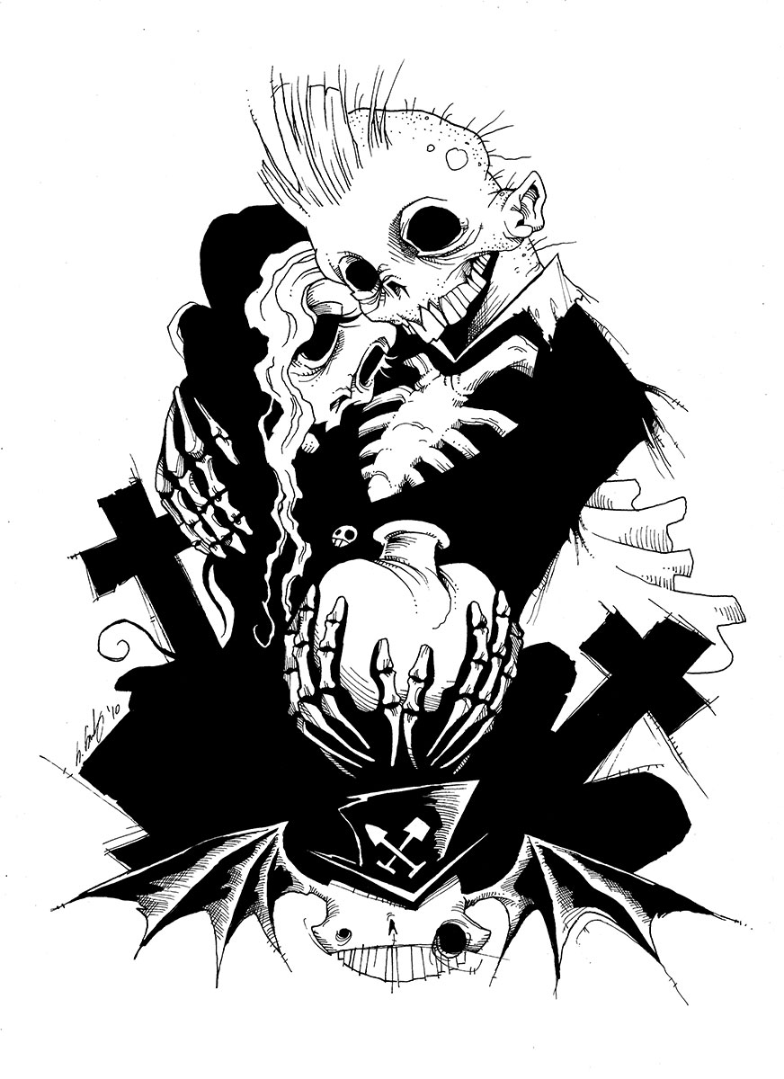 Cryptcourtship gris grimly corpse lovers dead graveyard bat love skeleton