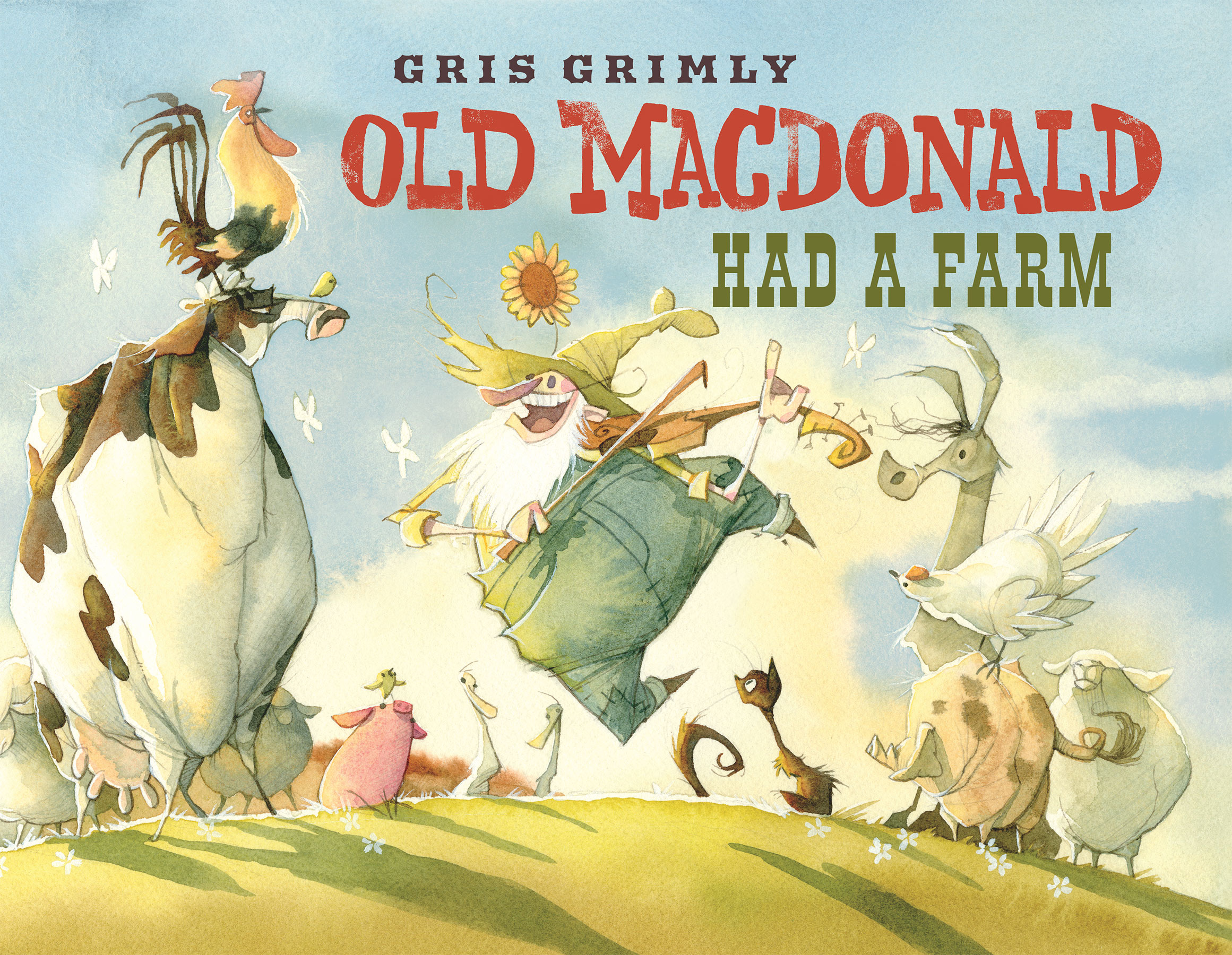 Old MacDonald Had A Farm gris grimly farm rural watercolor animals mcdonald childrens picture book