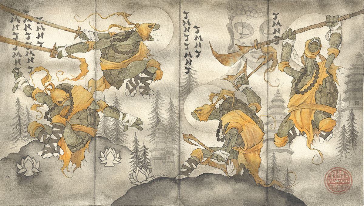 gris grimly Shaolin training buddhist monk buddha teenage mutant ninja turtles TMNT