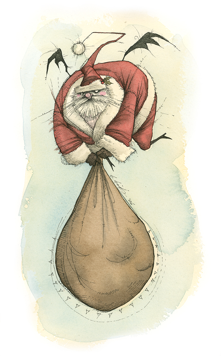 Santa bat halloween christmas gris grimly spooky nightmare goth