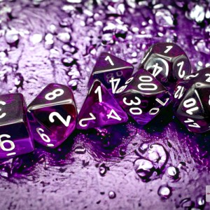 Set 7 dadi GDR - Trasparenti Purple/White