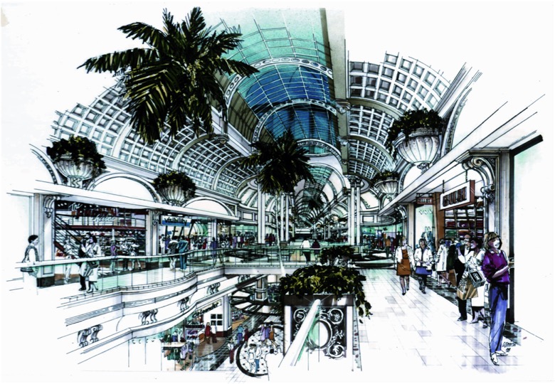 Artist impression of Classical Mall at Canal Walk