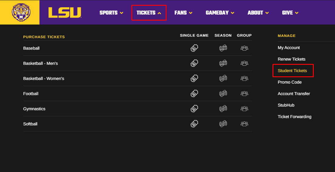 Students: register for lsu football tickets