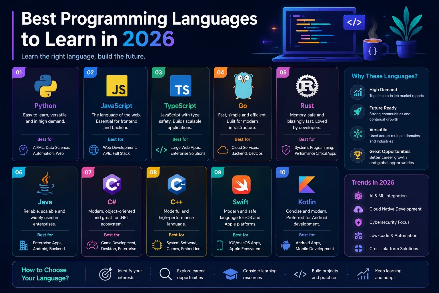 The Best Programming Languages To Learn In 2026 Programming Languages 2026 