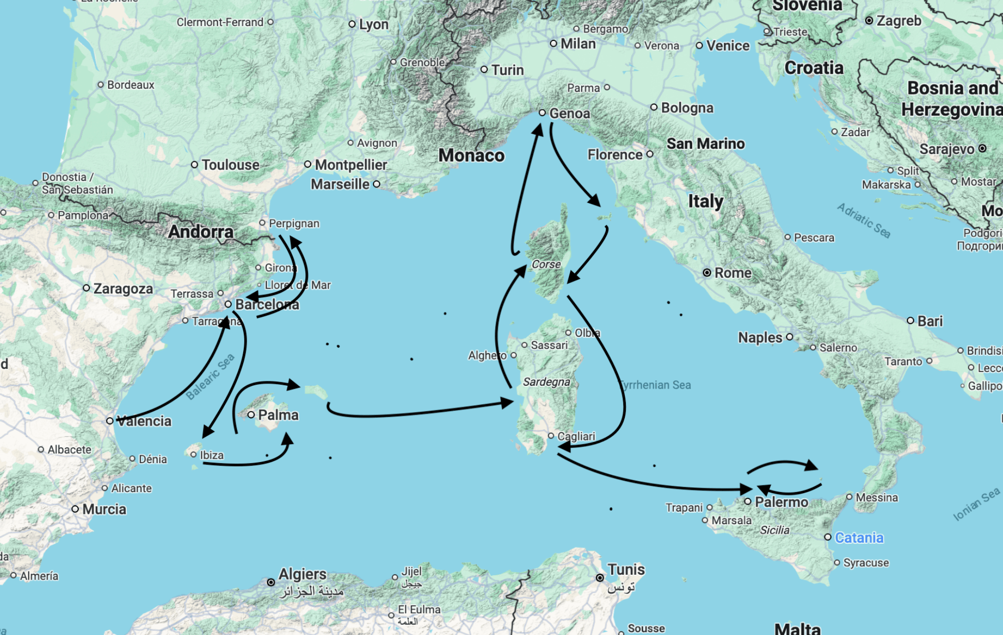 Adventure Week Groovy Sailors Blog Map 