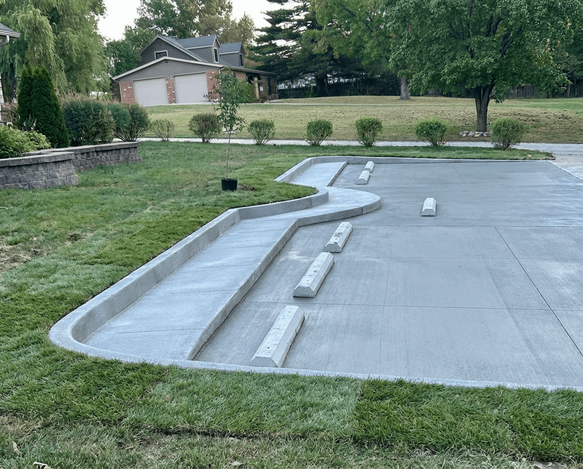 Fresh concrete slab project by Grosse Construction LLC