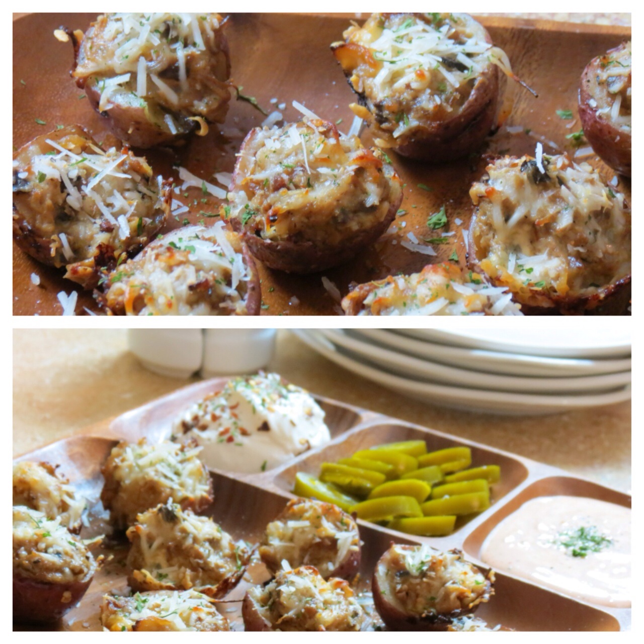 Twice baked stuffed red potatoes