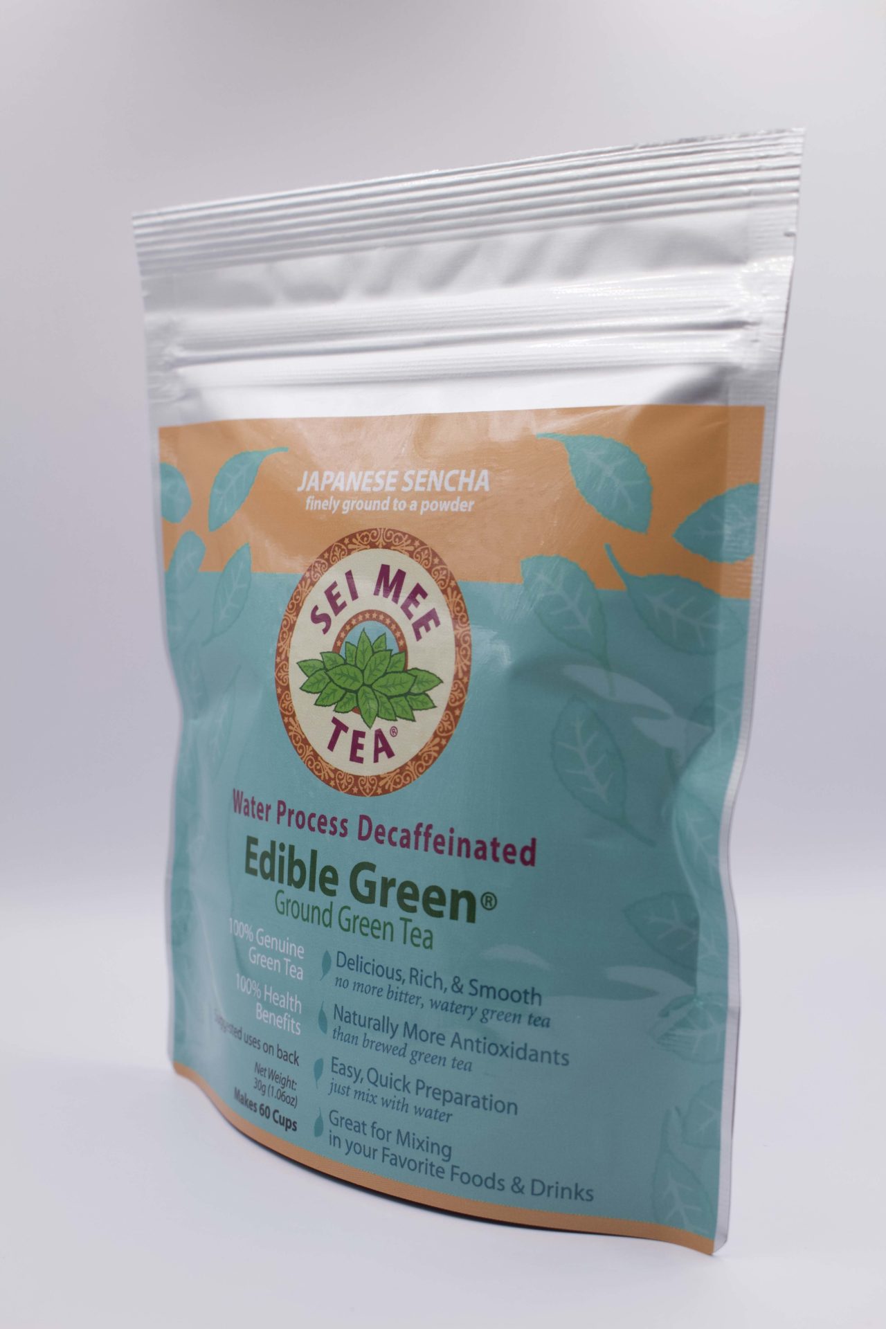 Edible Green Tea Sencha Powder Water Process Decaffeinated 60 cups