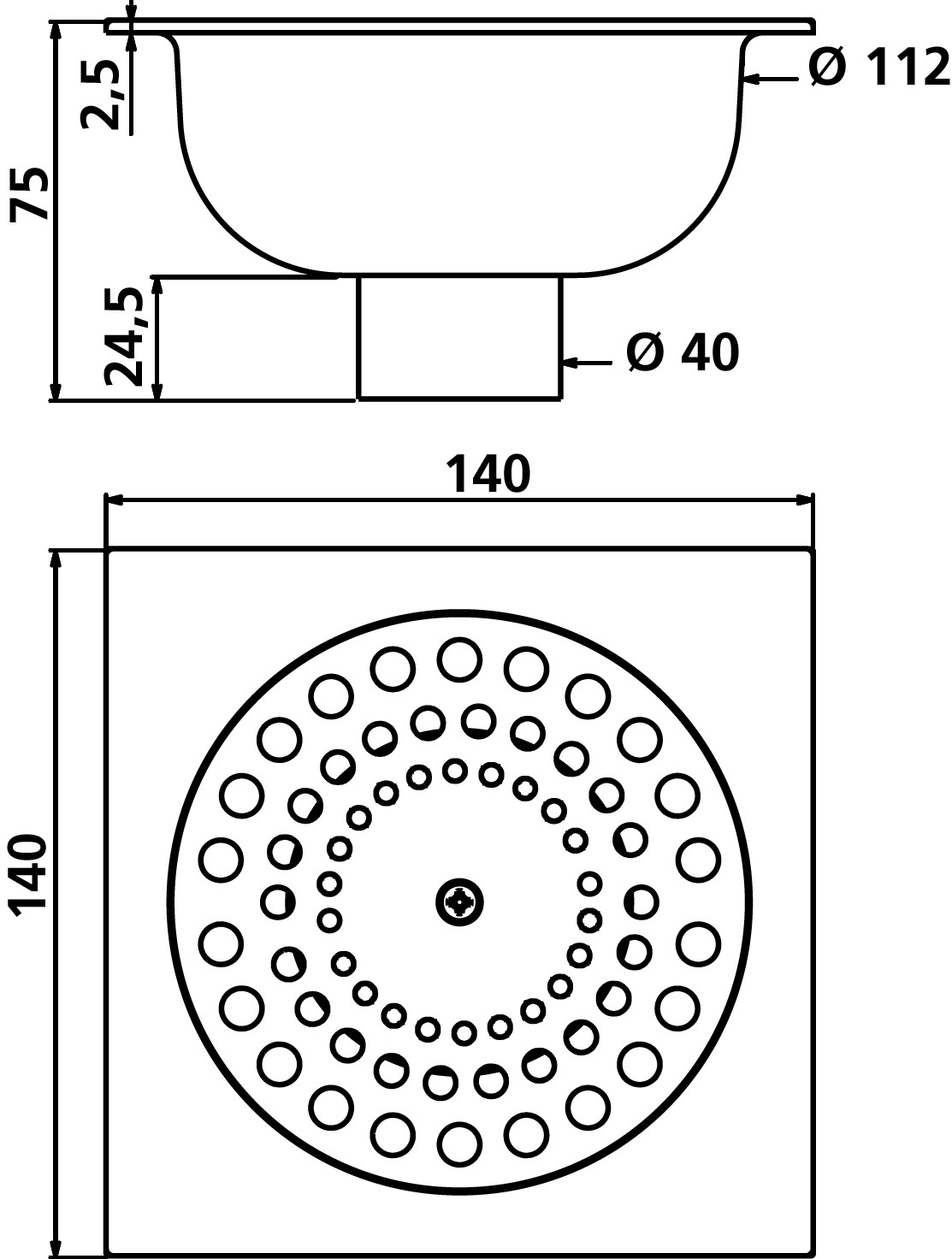 Siphon de sol pour sol carrelé ou en béton brut Delabie | Téréva Direct