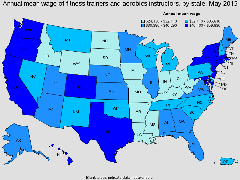 Group fitness instructor salary chart by location 