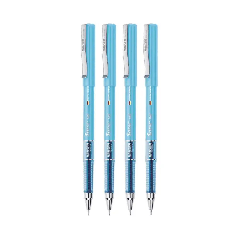 Hauser Germany | Sonic Gel Pen | Water Proof Gel Ink | 10pcs | Metal Clip