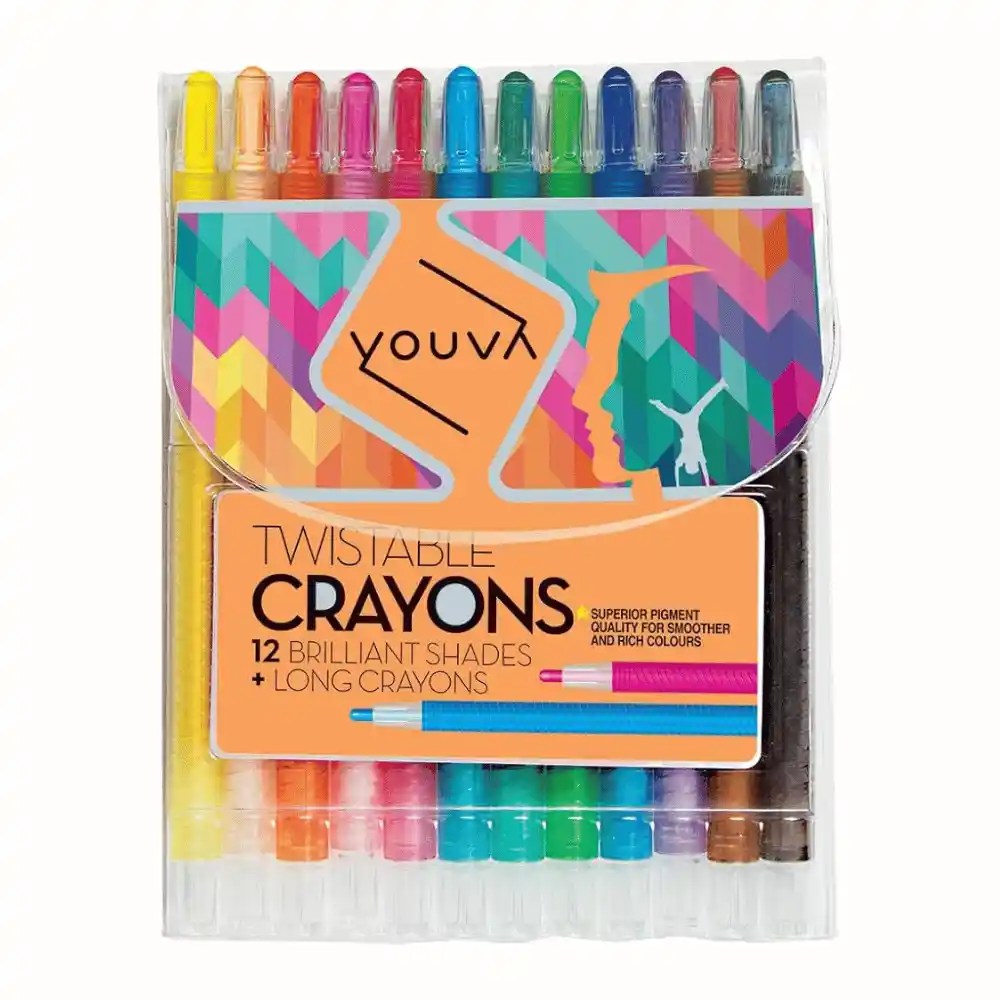 Youva Twistable Crayons | For Kids | Pack of 12 pcs |