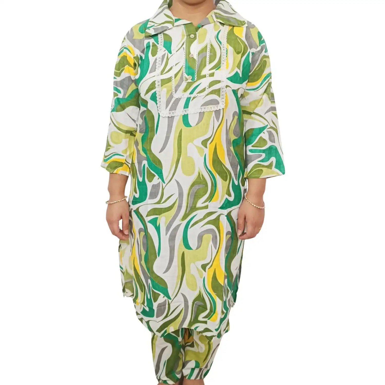 Abstract Printed Regular Straight Kurta With Palazzos - Kurta Sets for Women