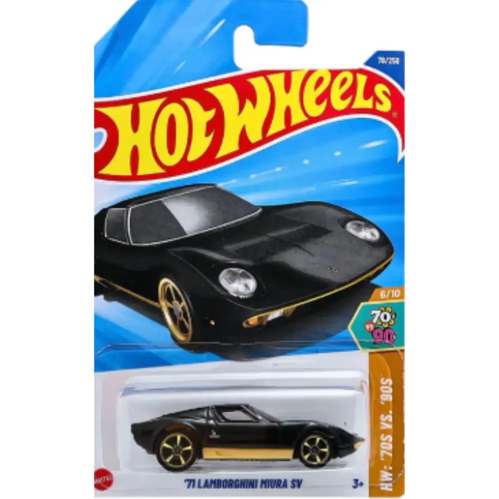 Hot Wheels 71 Lamborghini Miura Sv Hw 70s vs 90s | Black | J Series 2025