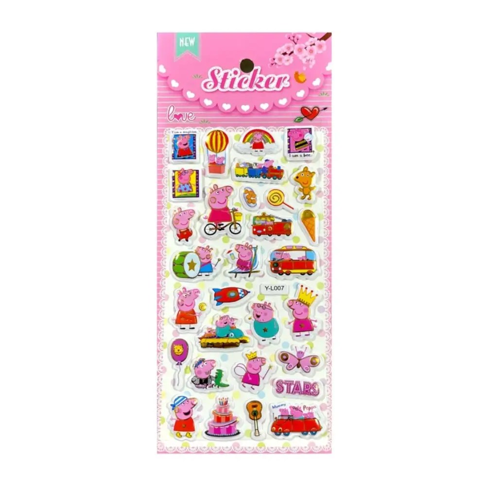 Cartoon Pig Puffy Stickers – Fun Character Design for Kids