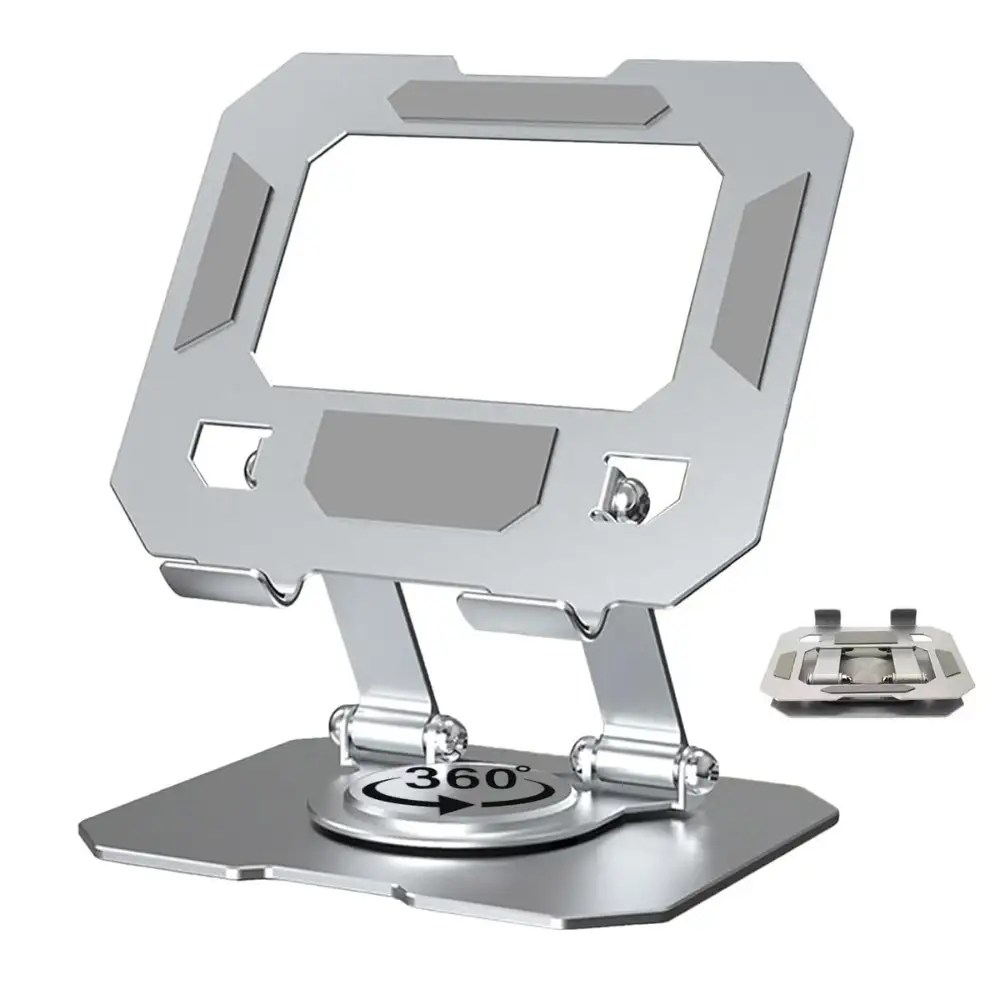 Foldable Desktop 360 Rotating Base Fit For iPad, Tablet, Mobile 4-13 Inch, D3 Mobile Holder