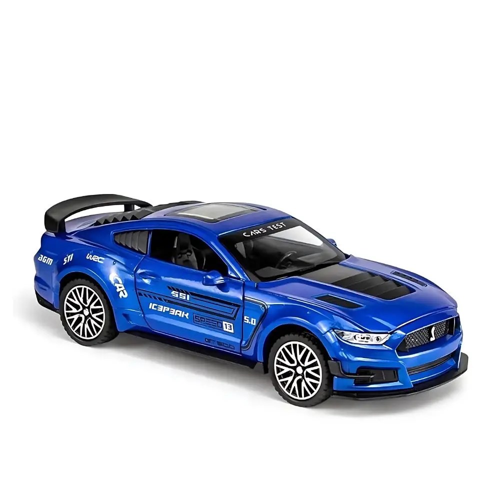 Ford Mustang GT500 Die-Cast Pullback Toy Car – Metal, Lights, Sound, Openable Door | Size 1:32